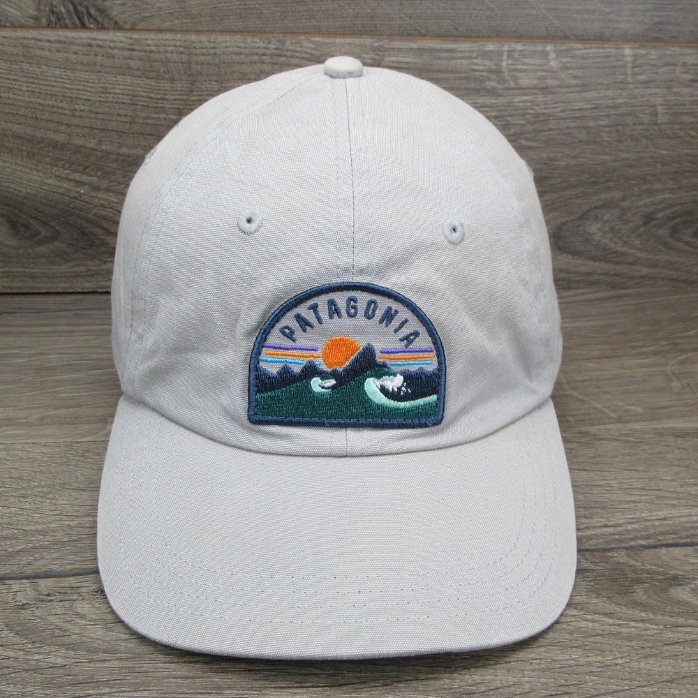 Patagonia Hat Boardie Badge Cap Mens Strap Back Grey Surf Outdoor Gorpcore